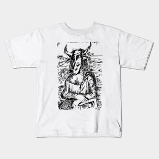 Mona Lisa Minotaur Kids T-Shirt